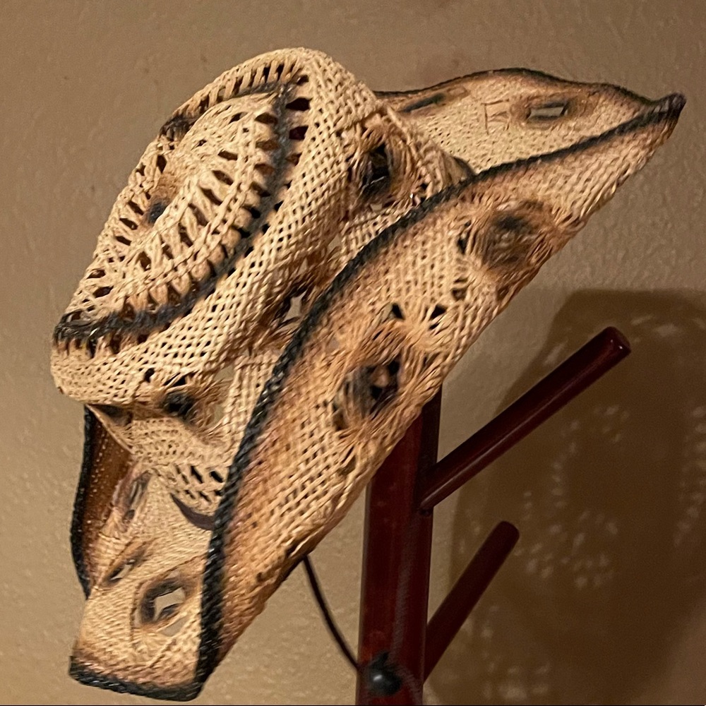 Somher  Cowboy  Brown Natural Tan Cactus Straw Men’s Hat